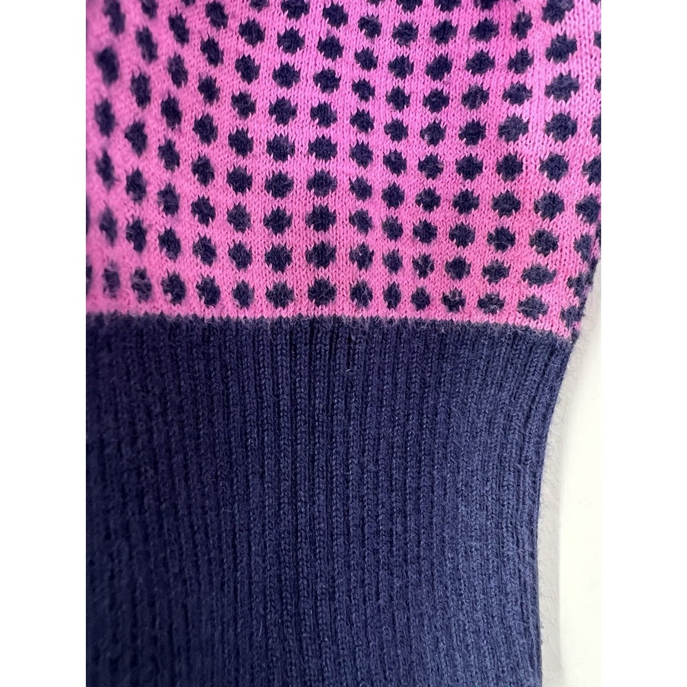 Isaac Mizrahi for Target Pink Navy Dot Henley Sweater M 3/4 Sleeve - Picture 14 of 14